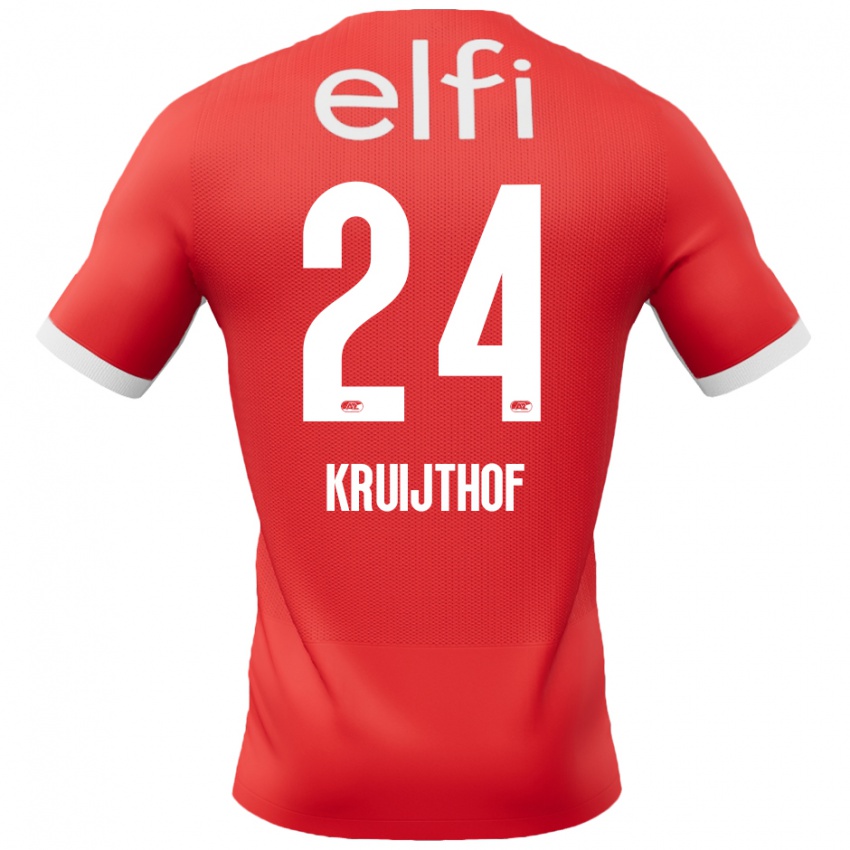 Niño Camiseta Annemiek Kruijthof #24 Rojo Blanco 1ª Equipación 2024/25 La Camisa Argentina