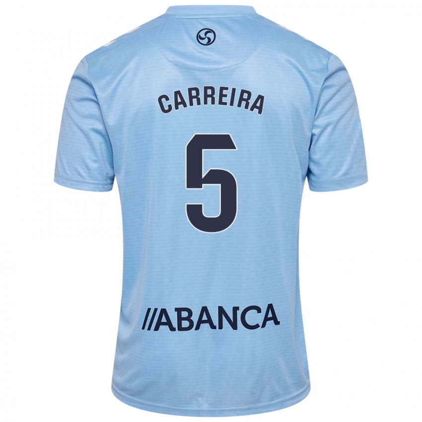 Niño Camiseta Sergio Carreira #5 Azul Cielo 1ª Equipación 2024/25 La Camisa Argentina