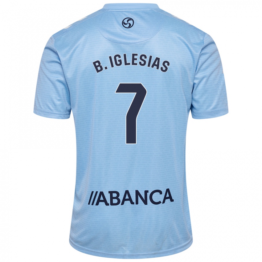 Niño Camiseta Borja Iglesias #7 Azul Cielo 1ª Equipación 2024/25 La Camisa Argentina