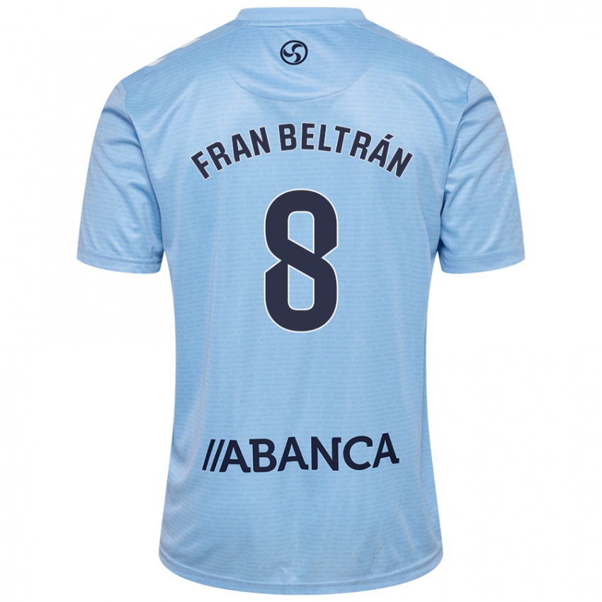 Niño Camiseta Fran Beltrán #8 Azul Cielo 1ª Equipación 2024/25 La Camisa Argentina