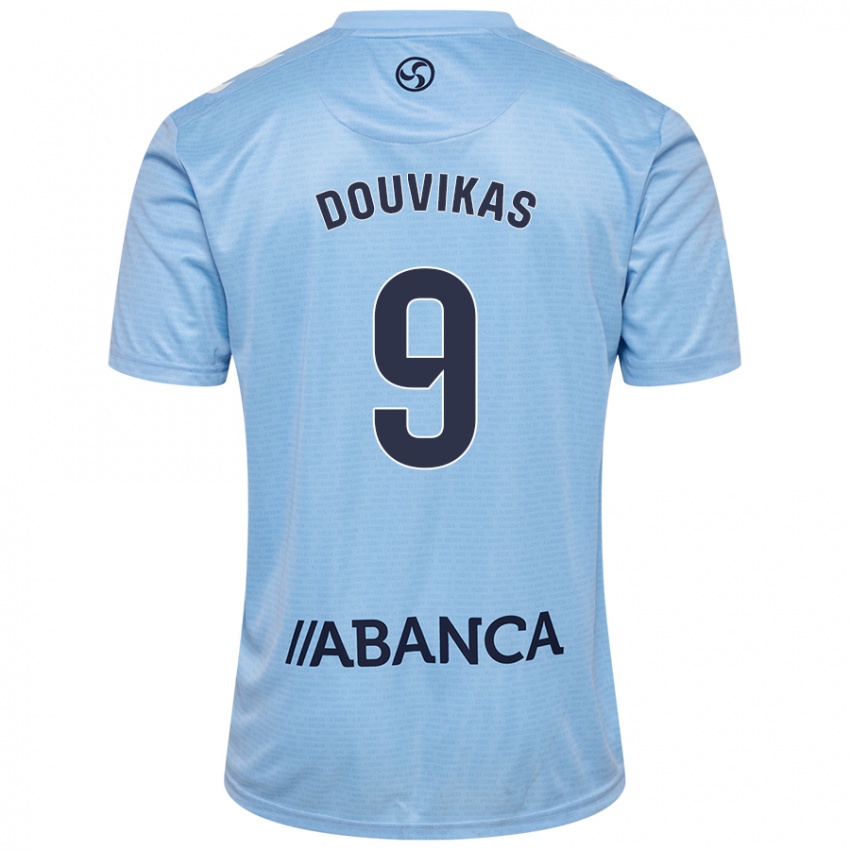 Niño Camiseta Anastasios Douvikas #9 Azul Cielo 1ª Equipación 2024/25 La Camisa Argentina