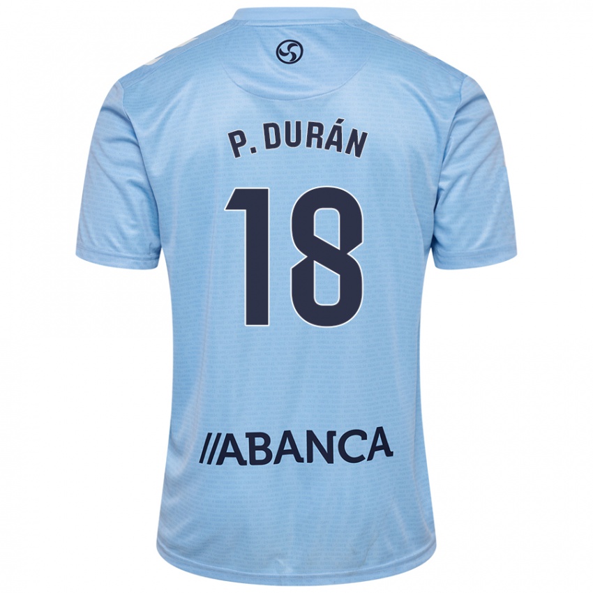 Niño Camiseta Pablo Durán #18 Azul Cielo 1ª Equipación 2024/25 La Camisa Argentina