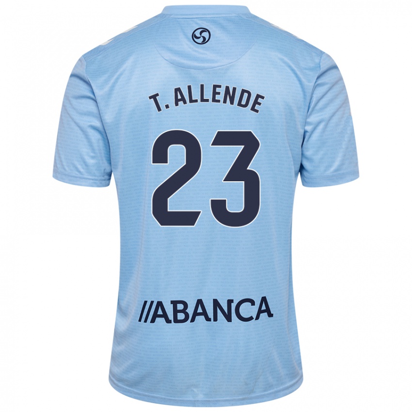 Niño Camiseta Tadeo Allende #23 Azul Cielo 1ª Equipación 2024/25 La Camisa Argentina