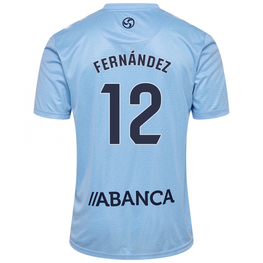 Niño Camiseta Manu Fernández #12 Azul Cielo 1ª Equipación 2024/25 La Camisa Argentina