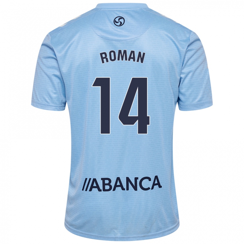 Niño Camiseta Miguel Román #14 Azul Cielo 1ª Equipación 2024/25 La Camisa Argentina