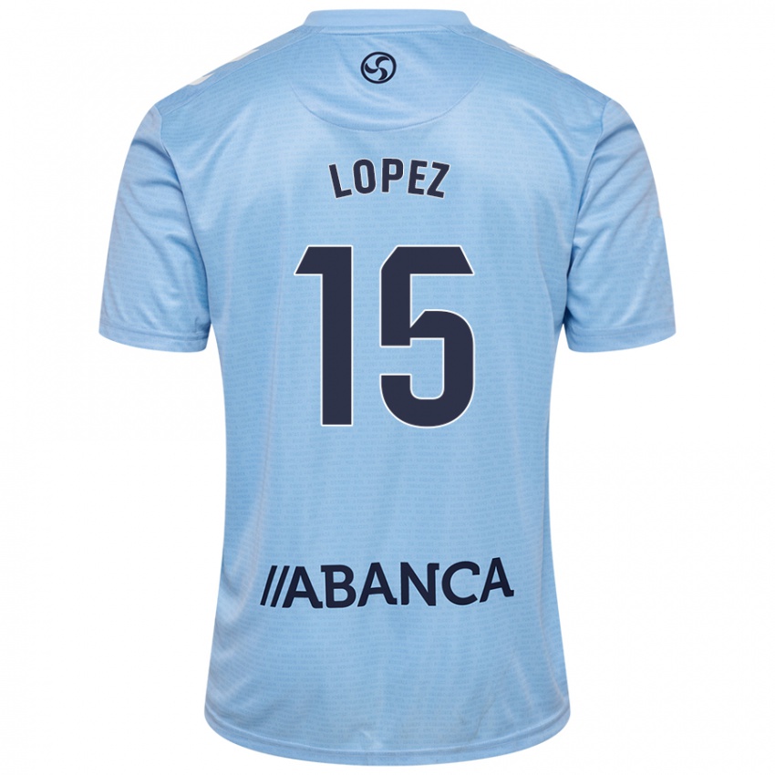 Niño Camiseta Fer López #15 Azul Cielo 1ª Equipación 2024/25 La Camisa Argentina