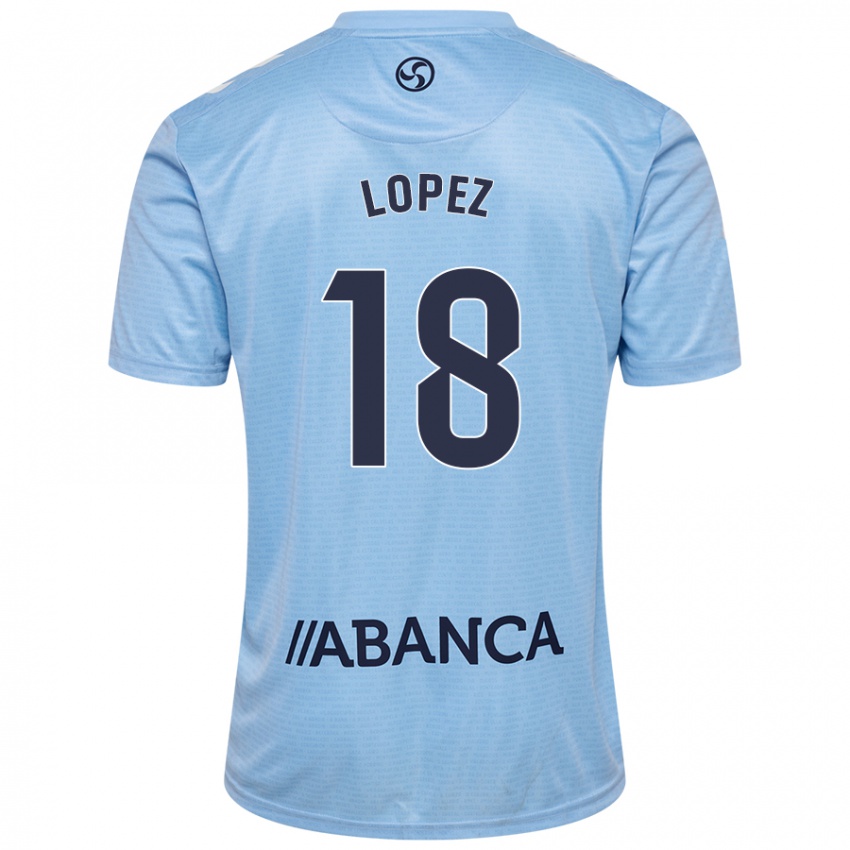 Niño Camiseta Joel López #18 Azul Cielo 1ª Equipación 2024/25 La Camisa Argentina