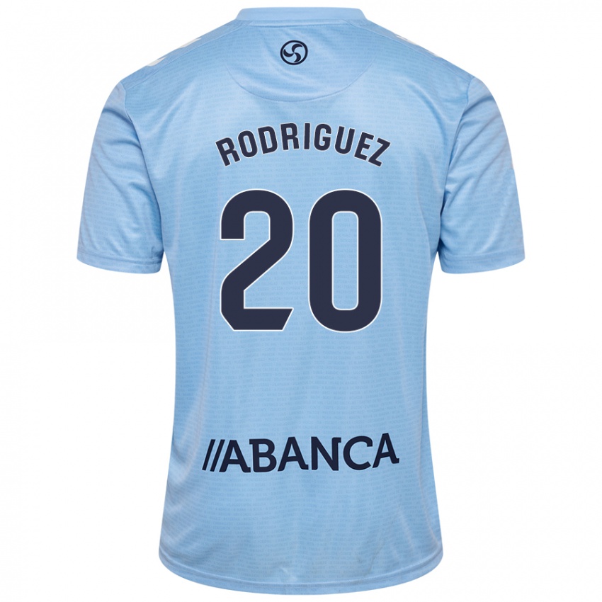 Niño Camiseta Javi Rodríguez #20 Azul Cielo 1ª Equipación 2024/25 La Camisa Argentina