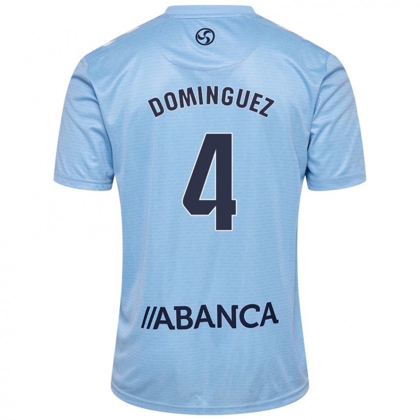 Niño Camiseta Javi Domínguez #4 Azul Cielo 1ª Equipación 2024/25 La Camisa Argentina