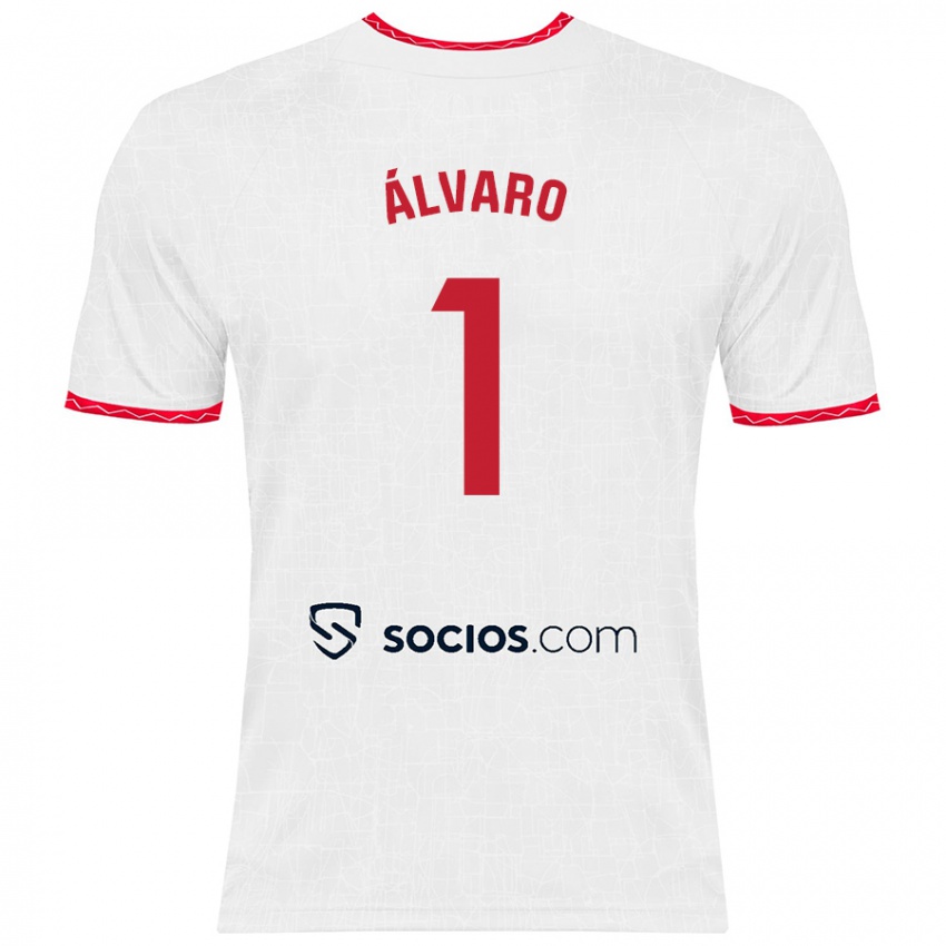 Niño Camiseta Álvaro Fernández #1 Blanco Rojo 1ª Equipación 2024/25 La Camisa Argentina