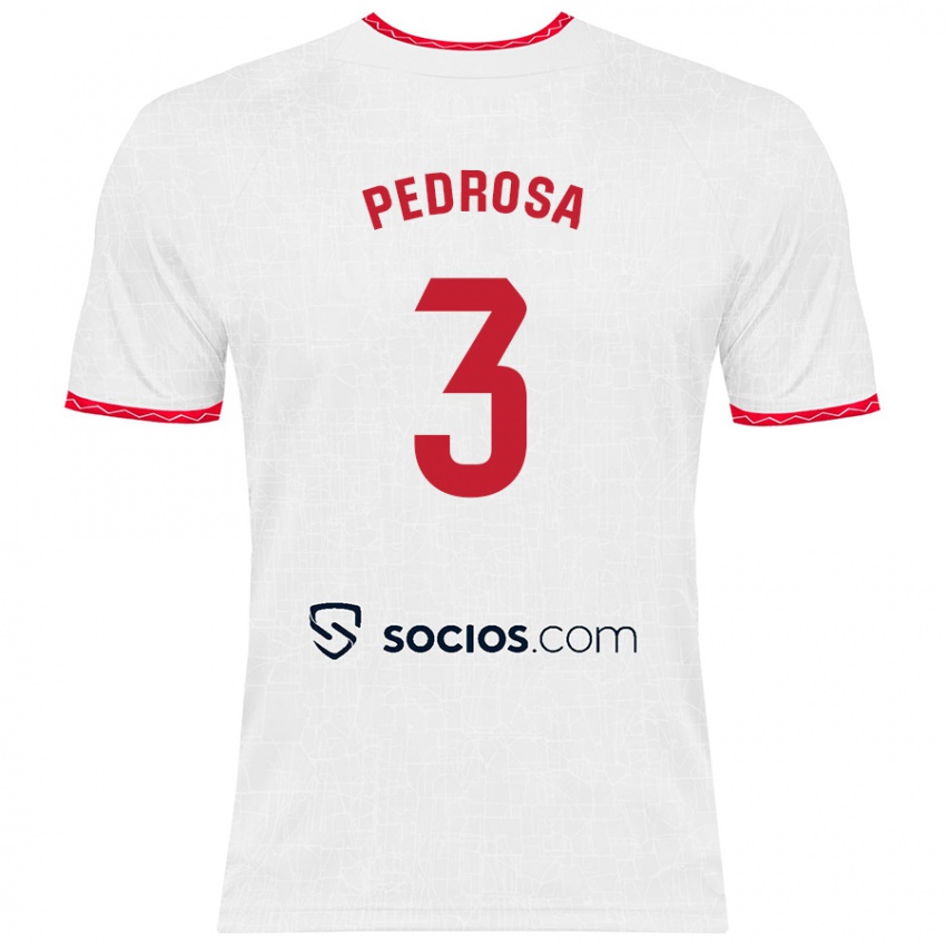 Niño Camiseta Adrià Pedrosa #3 Blanco Rojo 1ª Equipación 2024/25 La Camisa Argentina