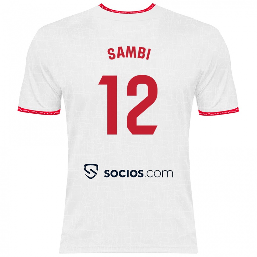 Niño Camiseta Albert Sambi Lokonga #12 Blanco Rojo 1ª Equipación 2024/25 La Camisa Argentina