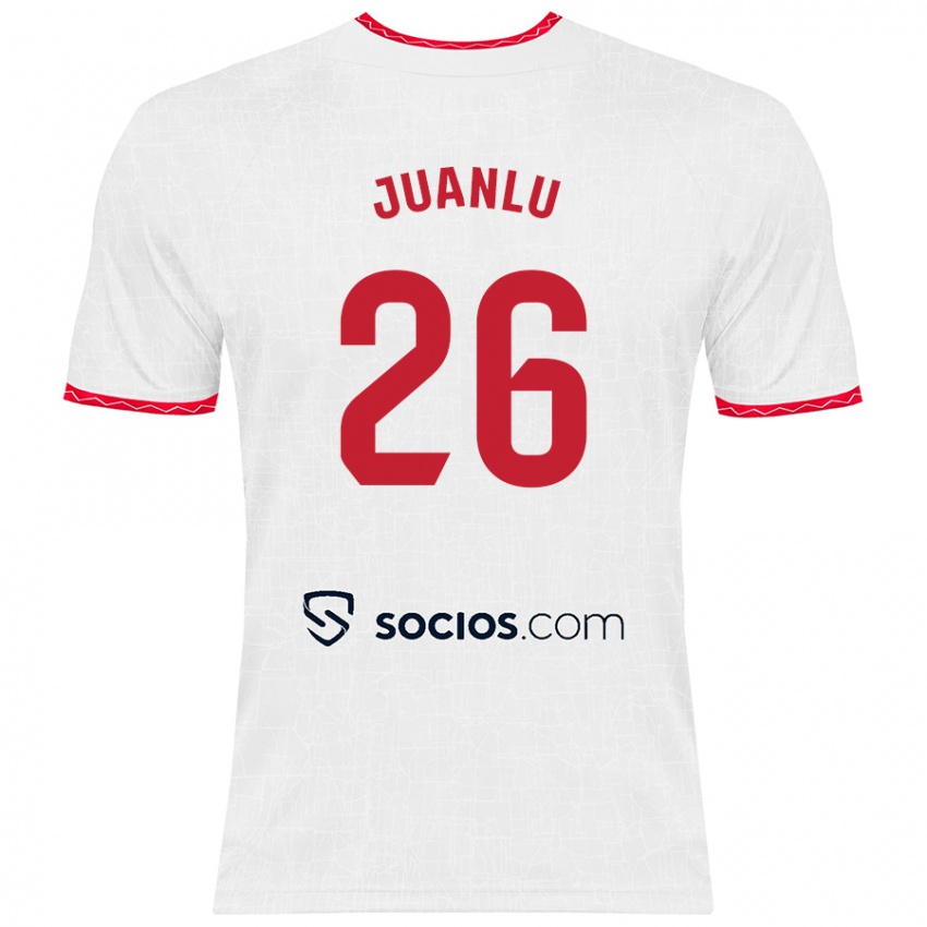 Niño Camiseta Juanlu Sánchez #26 Blanco Rojo 1ª Equipación 2024/25 La Camisa Argentina