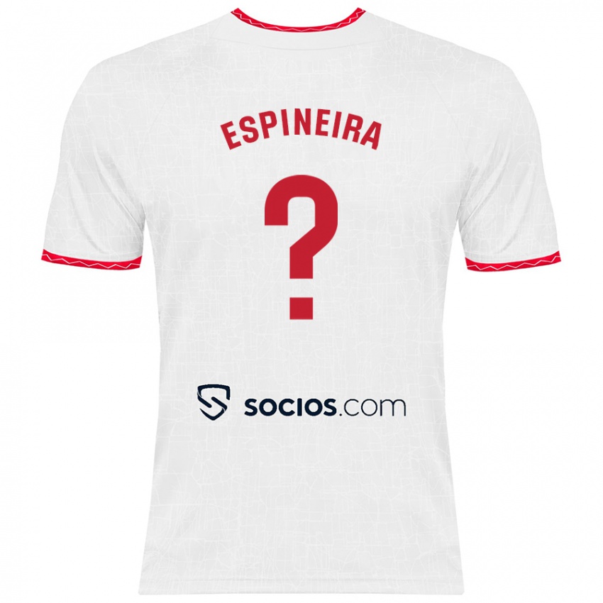 Niño Camiseta Alberto Espiñeira #0 Blanco Rojo 1ª Equipación 2024/25 La Camisa Argentina