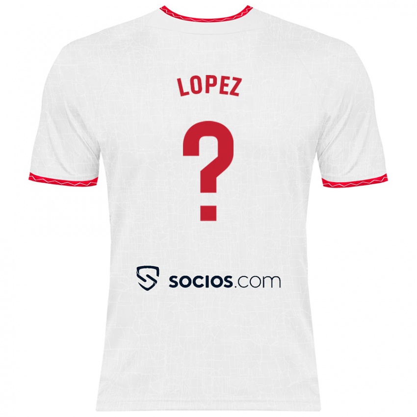 Niño Camiseta David López #0 Blanco Rojo 1ª Equipación 2024/25 La Camisa Argentina