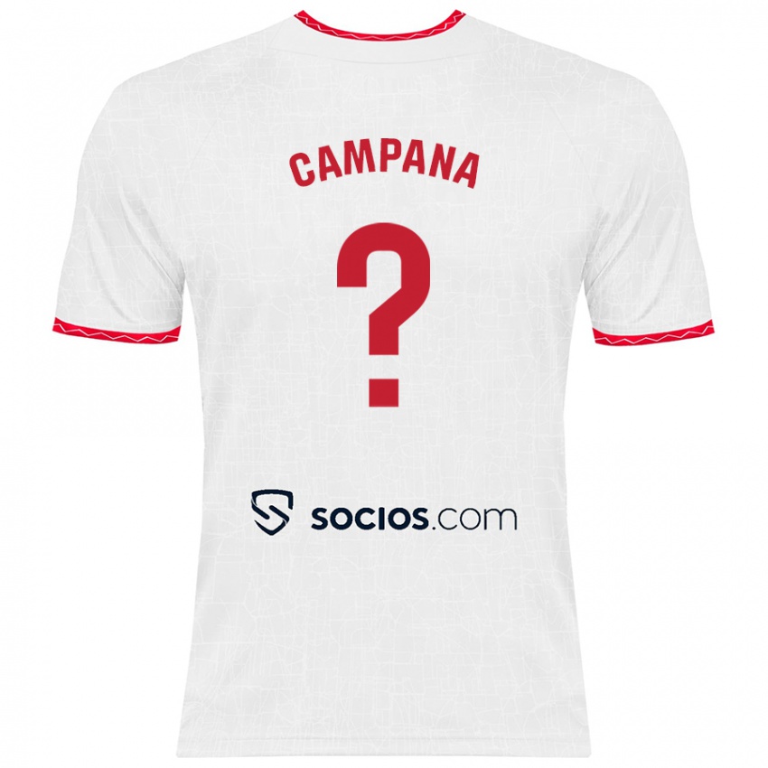 Niño Camiseta Massimo Campana #0 Blanco Rojo 1ª Equipación 2024/25 La Camisa Argentina