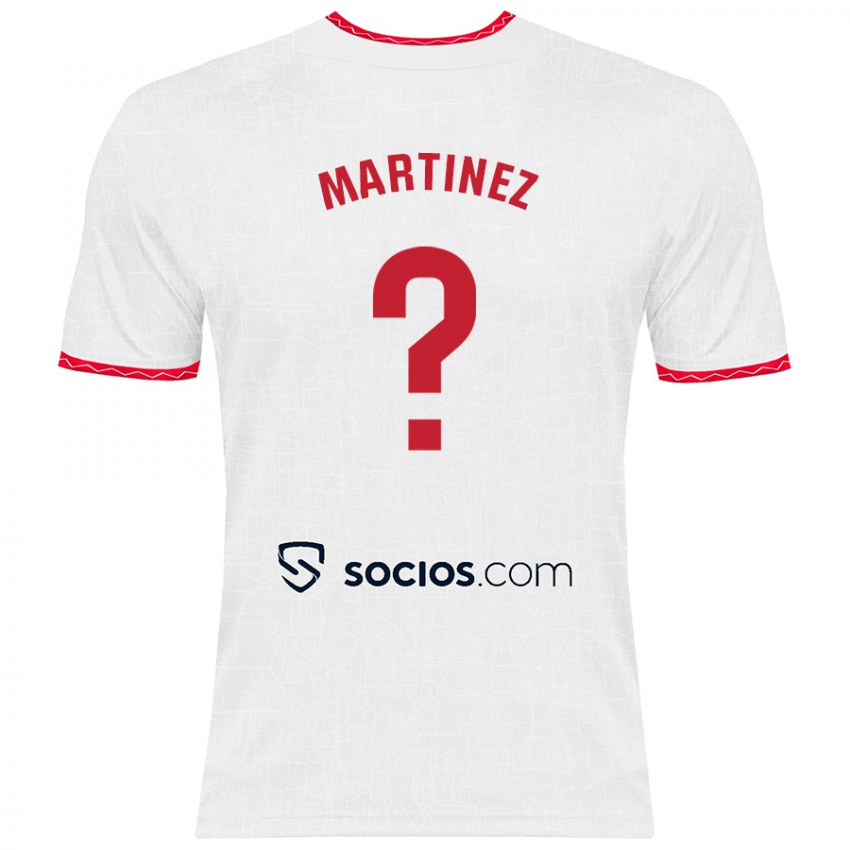 Niño Camiseta Mario Martínez #0 Blanco Rojo 1ª Equipación 2024/25 La Camisa Argentina