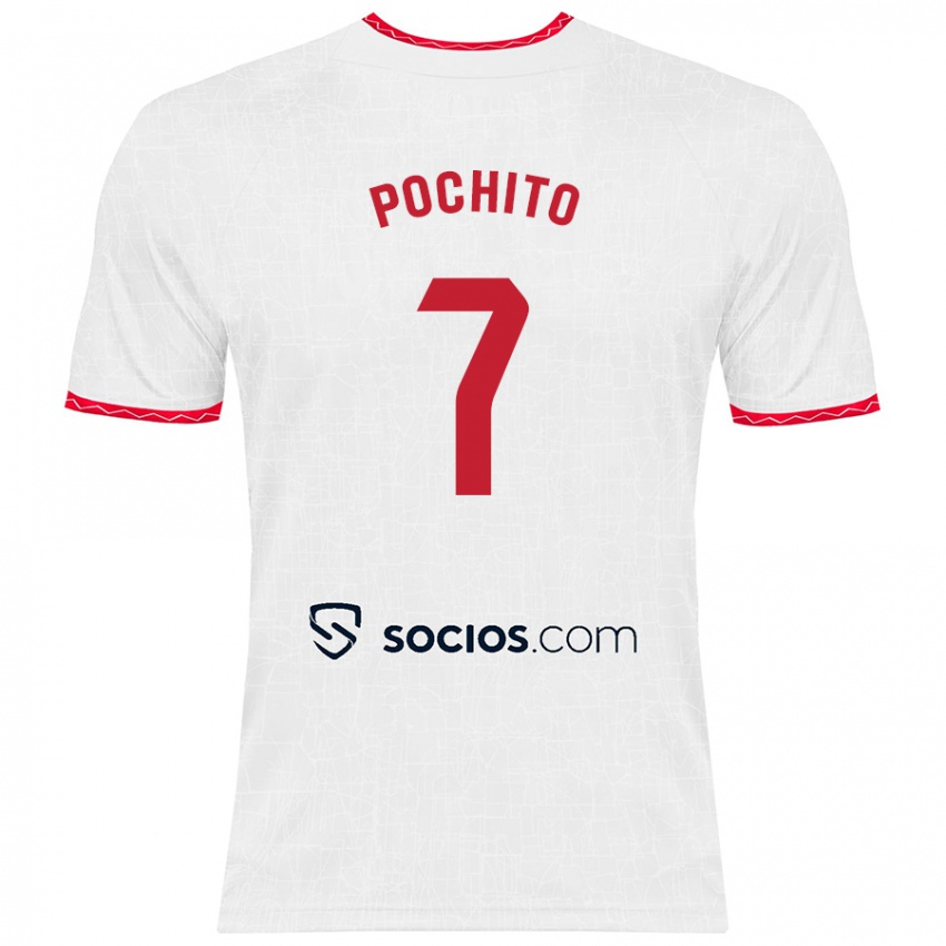 Niño Camiseta Pochito #7 Blanco Rojo 1ª Equipación 2024/25 La Camisa Argentina