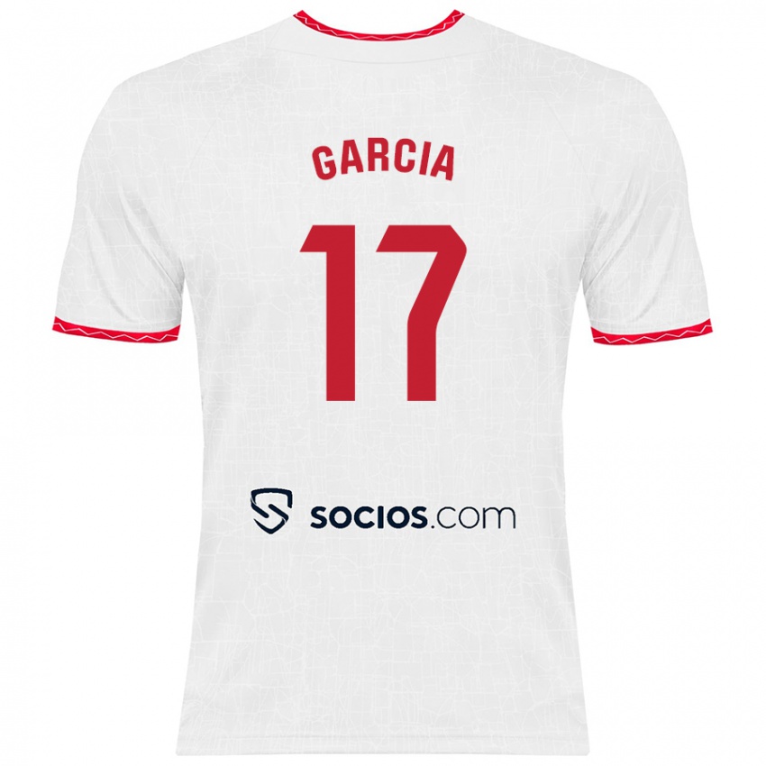 Niño Camiseta Débora García #17 Blanco Rojo 1ª Equipación 2024/25 La Camisa Argentina