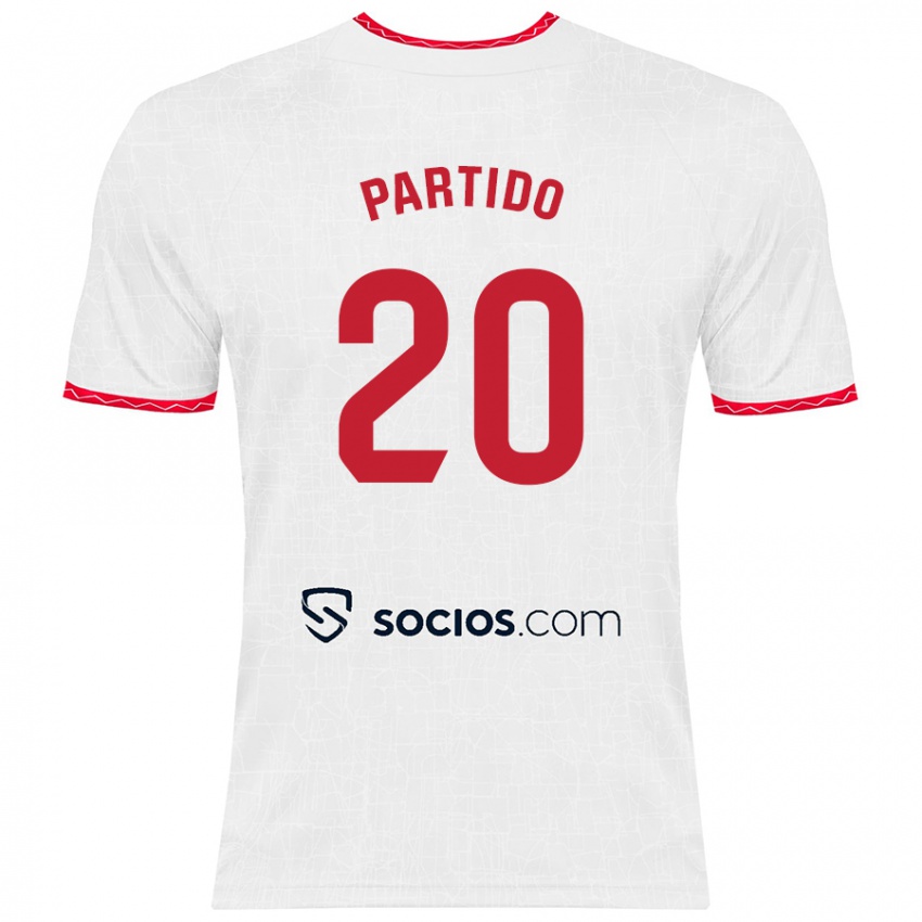 Niño Camiseta Paula Partido #20 Blanco Rojo 1ª Equipación 2024/25 La Camisa Argentina