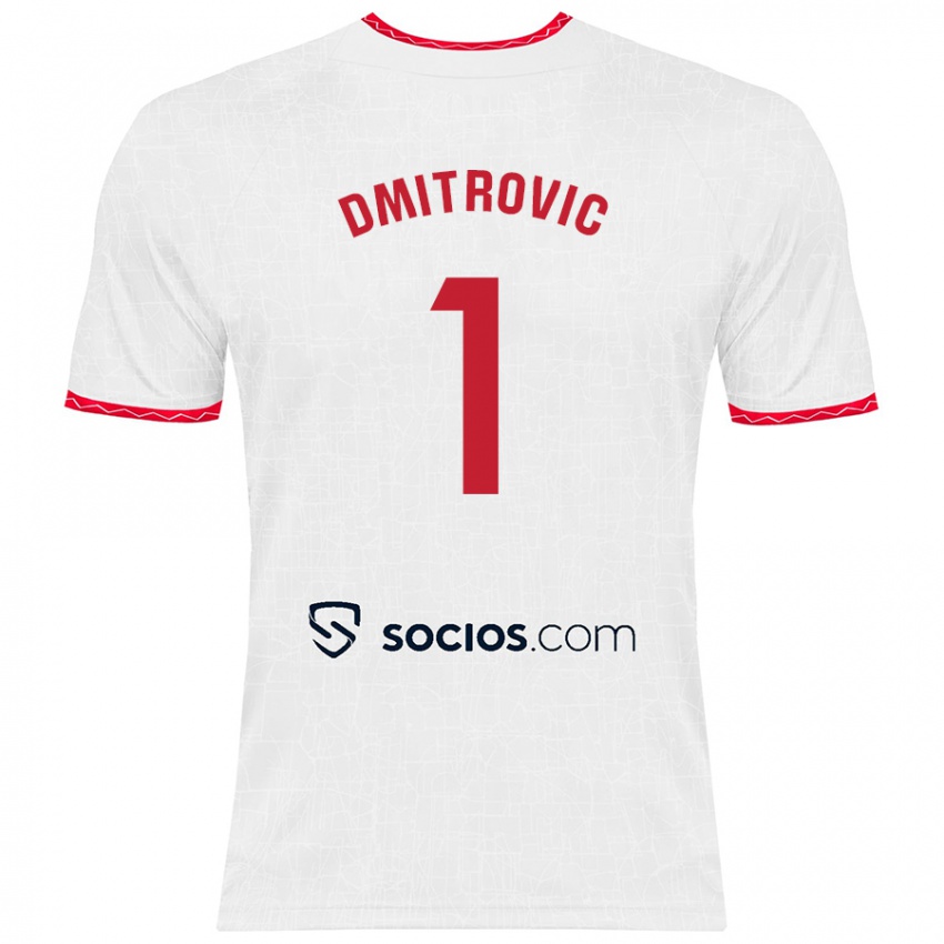 Niño Camiseta Marko Dmitrović #1 Blanco Rojo 1ª Equipación 2024/25 La Camisa Argentina