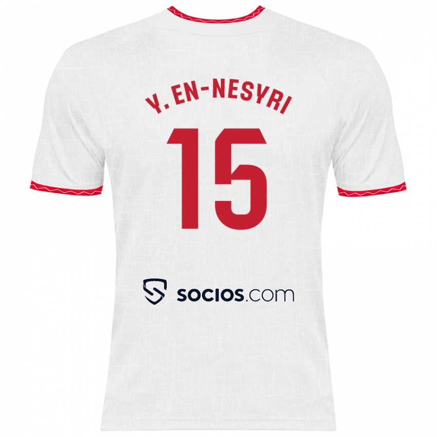 Niño Camiseta Youssef En-Nesyri #15 Blanco Rojo 1ª Equipación 2024/25 La Camisa Argentina