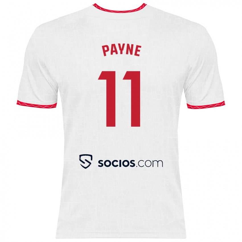 Niño Camiseta Antionette Oyedupe Toni Payne #11 Blanco Rojo 1ª Equipación 2024/25 La Camisa Argentina