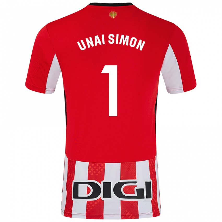 Niño Camiseta Unai Simón #1 Rojo Blanco 1ª Equipación 2024/25 La Camisa Argentina