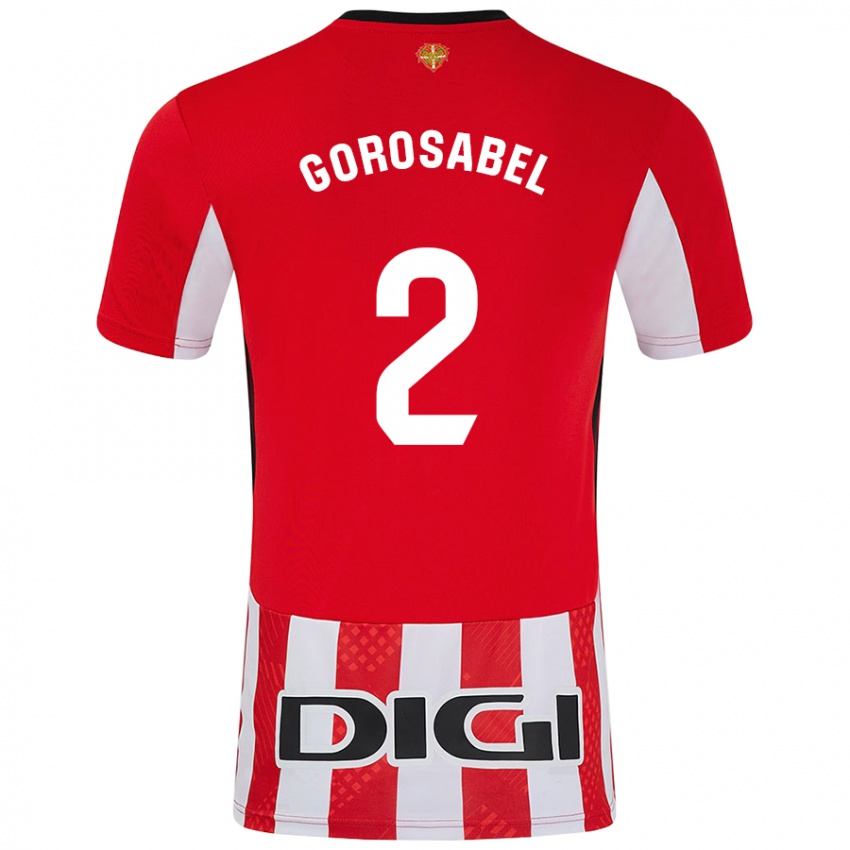 Niño Camiseta Andoni Gorosabel #2 Rojo Blanco 1ª Equipación 2024/25 La Camisa Argentina