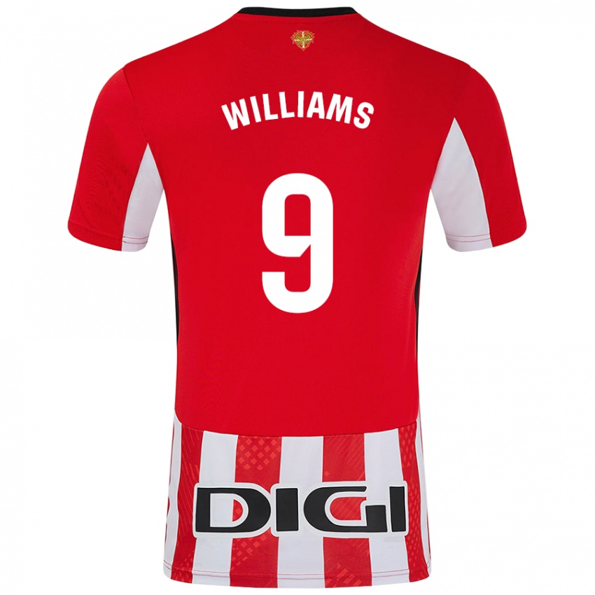 Niño Camiseta Iñaki Williams #9 Rojo Blanco 1ª Equipación 2024/25 La Camisa Argentina