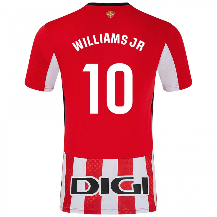 Niño Camiseta Nico Williams #10 Rojo Blanco 1ª Equipación 2024/25 La Camisa Argentina