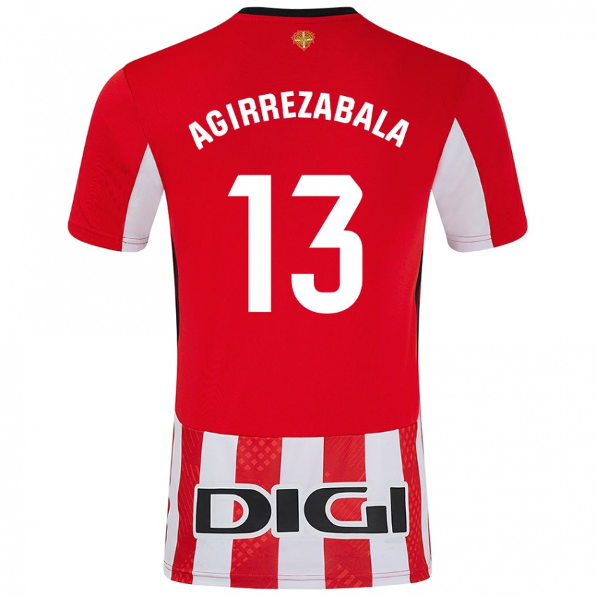 Niño Camiseta Julen Agirrezabala #13 Rojo Blanco 1ª Equipación 2024/25 La Camisa Argentina