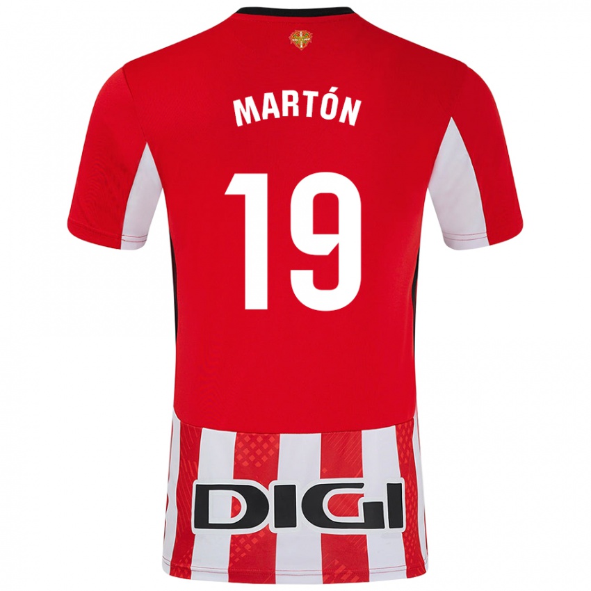 Niño Camiseta Javier Martón #19 Rojo Blanco 1ª Equipación 2024/25 La Camisa Argentina