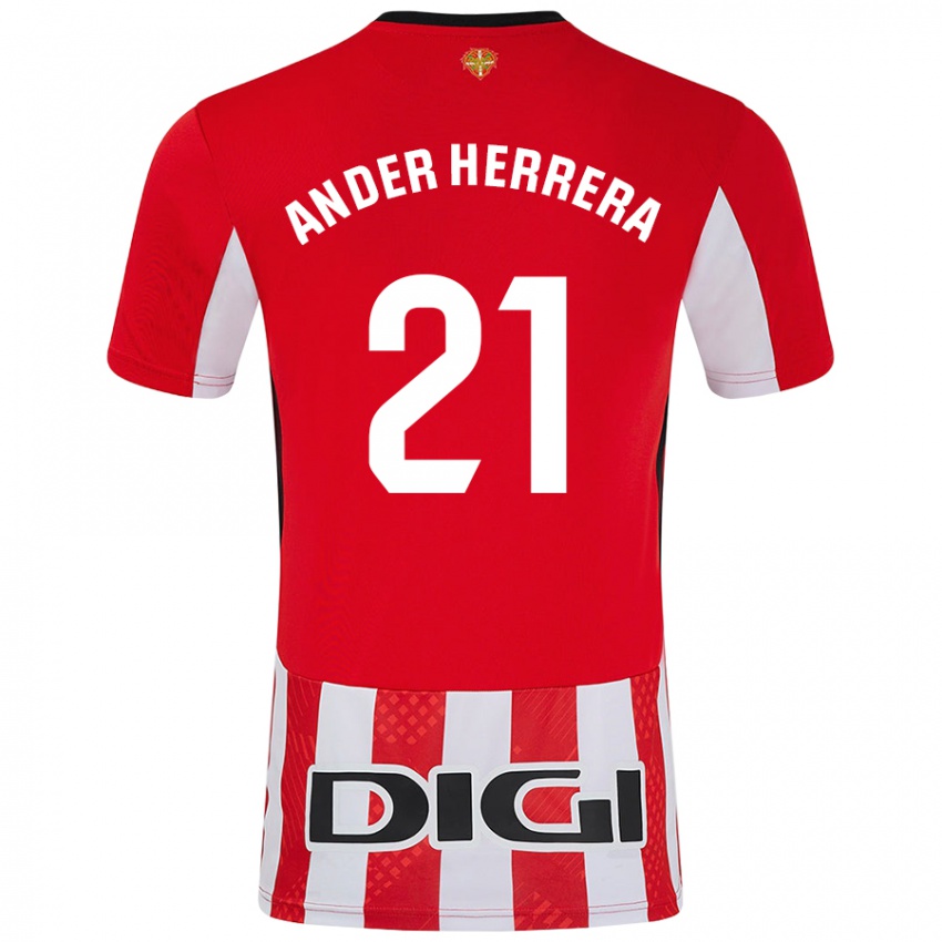 Niño Camiseta Ander Herrera #21 Rojo Blanco 1ª Equipación 2024/25 La Camisa Argentina