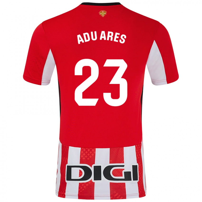 Niño Camiseta Adu Ares #23 Rojo Blanco 1ª Equipación 2024/25 La Camisa Argentina