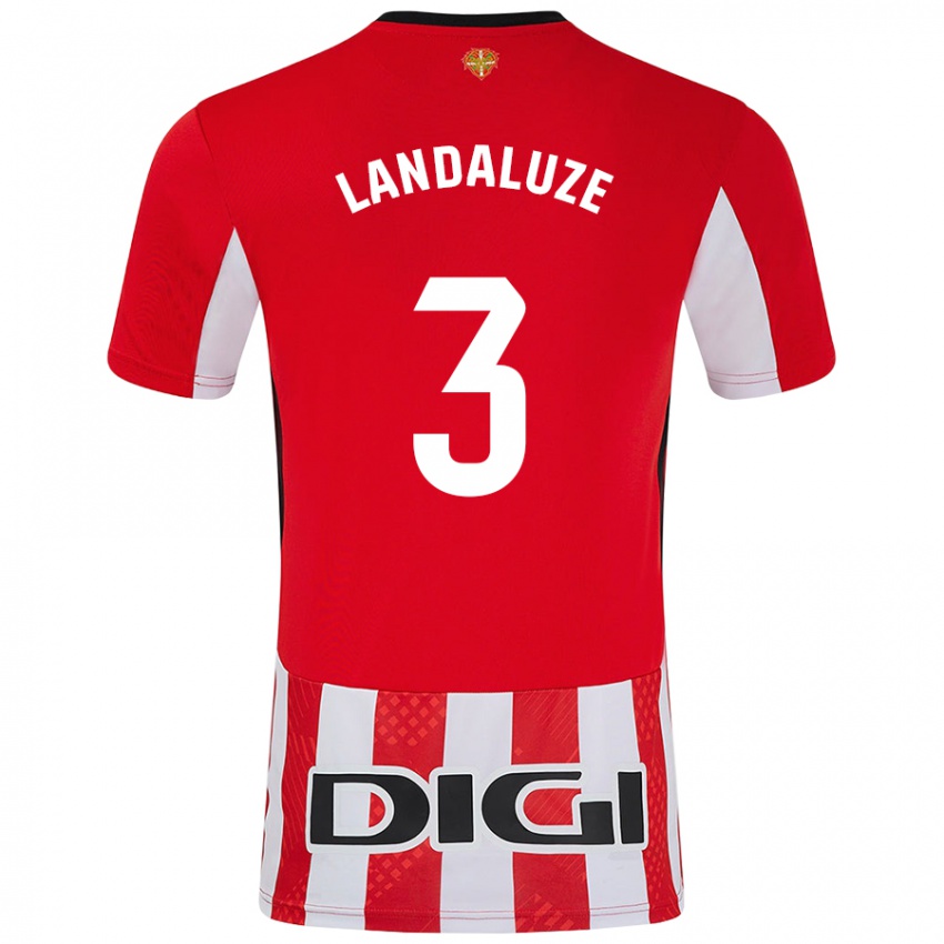 Niño Camiseta Naia Landaluze Marquínez #3 Rojo Blanco 1ª Equipación 2024/25 La Camisa Argentina