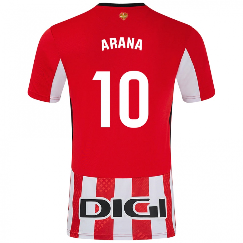 Niño Camiseta Paula Arana Montes #10 Rojo Blanco 1ª Equipación 2024/25 La Camisa Argentina