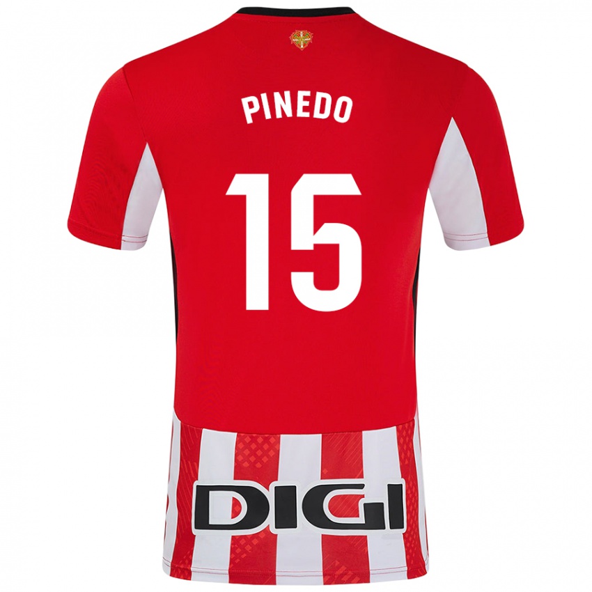 Niño Camiseta Clara Pinedo Castresana #15 Rojo Blanco 1ª Equipación 2024/25 La Camisa Argentina