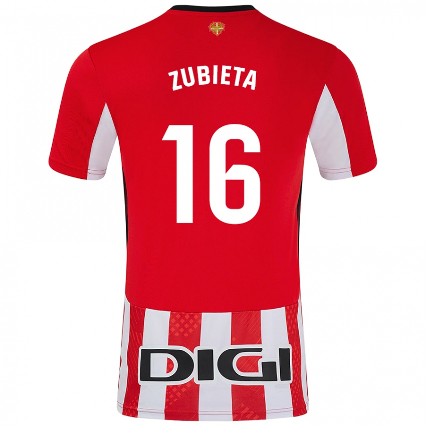 Niño Camiseta Maite Zubieta Arambarri #16 Rojo Blanco 1ª Equipación 2024/25 La Camisa Argentina