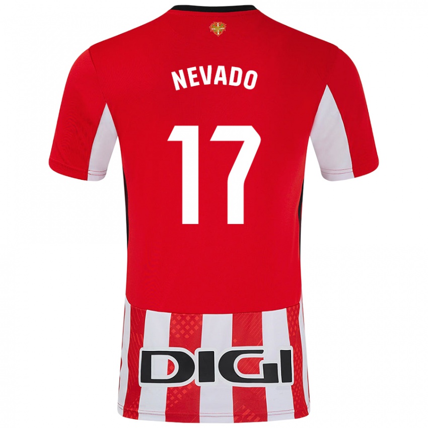 Niño Camiseta Nerea Nevado Gómez #17 Rojo Blanco 1ª Equipación 2024/25 La Camisa Argentina