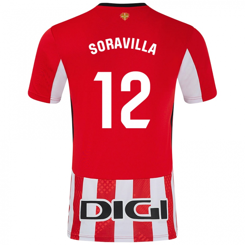 Niño Camiseta Ander Soravilla #12 Rojo Blanco 1ª Equipación 2024/25 La Camisa Argentina