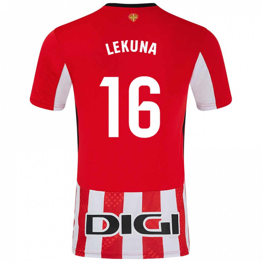 Niño Camiseta Adrián Lekuna #16 Rojo Blanco 1ª Equipación 2024/25 La Camisa Argentina