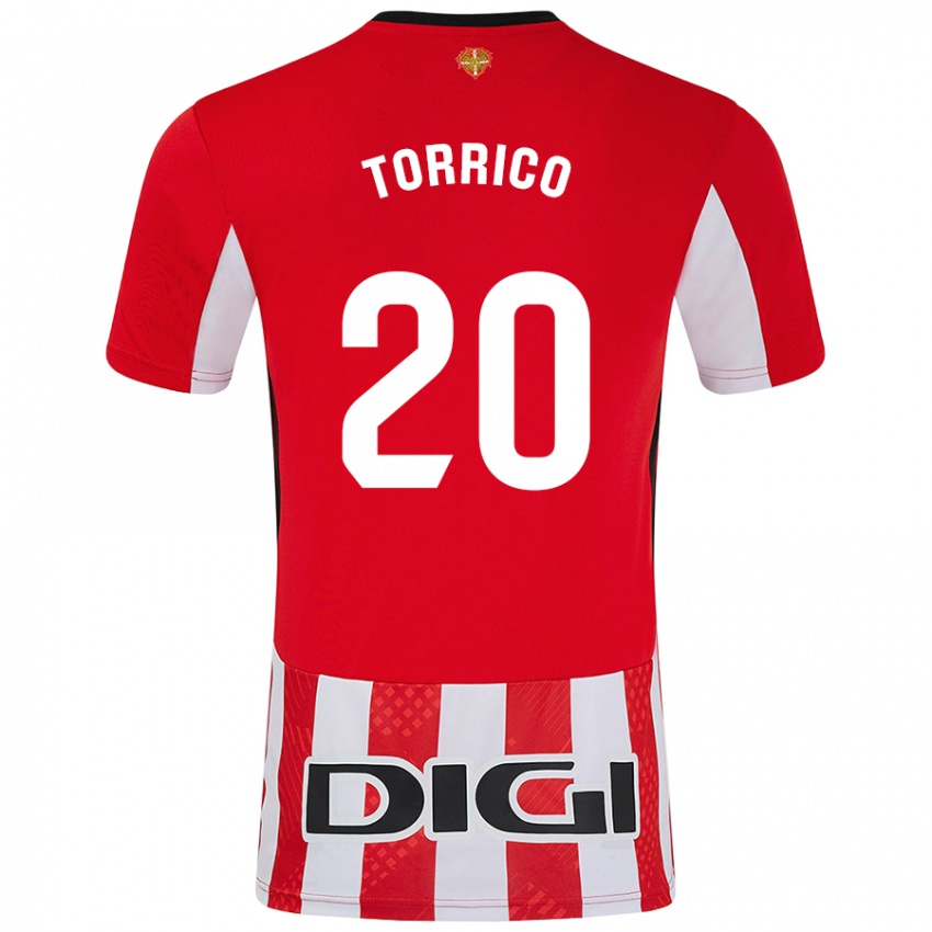 Niño Camiseta Aitor Torrico #20 Rojo Blanco 1ª Equipación 2024/25 La Camisa Argentina