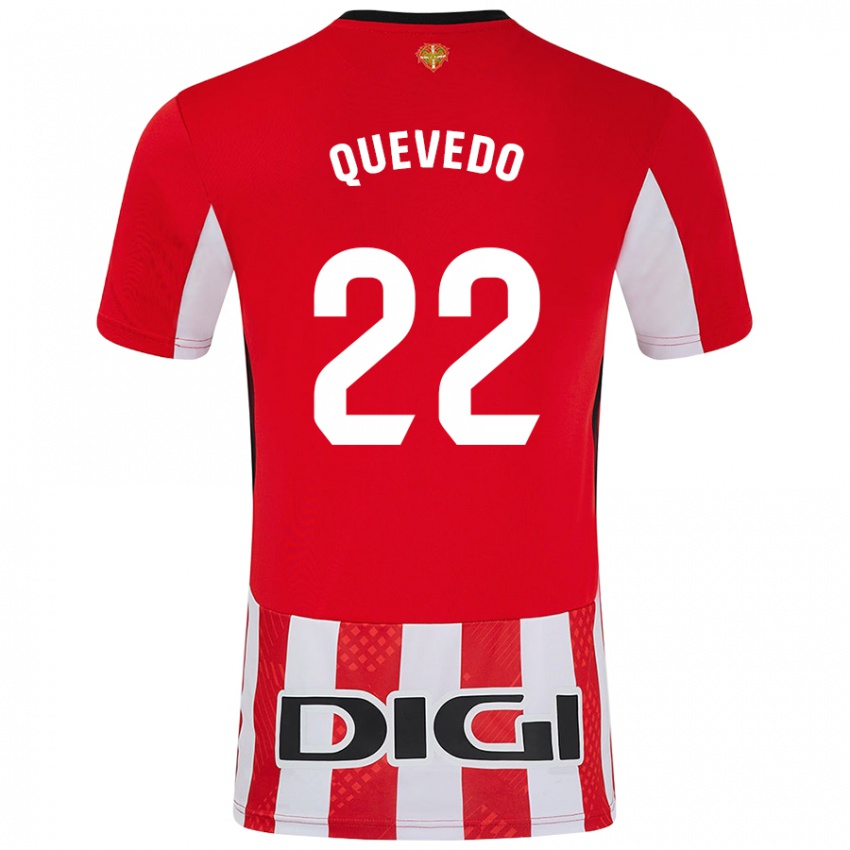 Niño Camiseta Ugaitz Quevedo #22 Rojo Blanco 1ª Equipación 2024/25 La Camisa Argentina