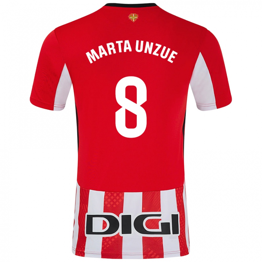 Niño Camiseta Marta Unzué Urdániz #8 Rojo Blanco 1ª Equipación 2024/25 La Camisa Argentina