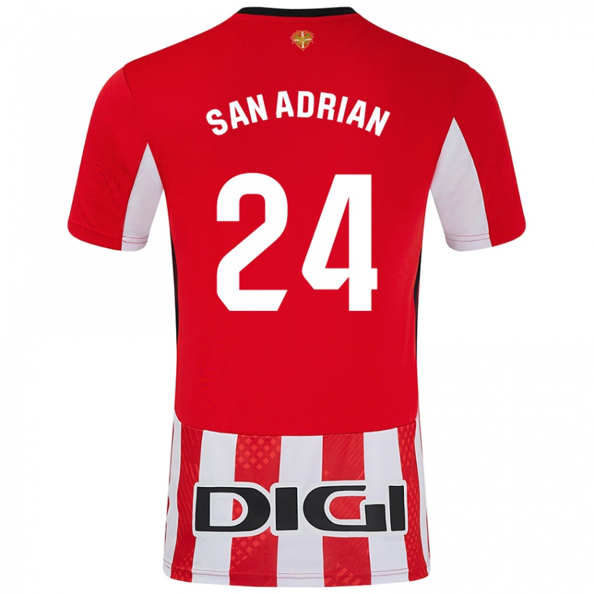 Niño Camiseta Marta San Adrián Rocandio #24 Rojo Blanco 1ª Equipación 2024/25 La Camisa Argentina