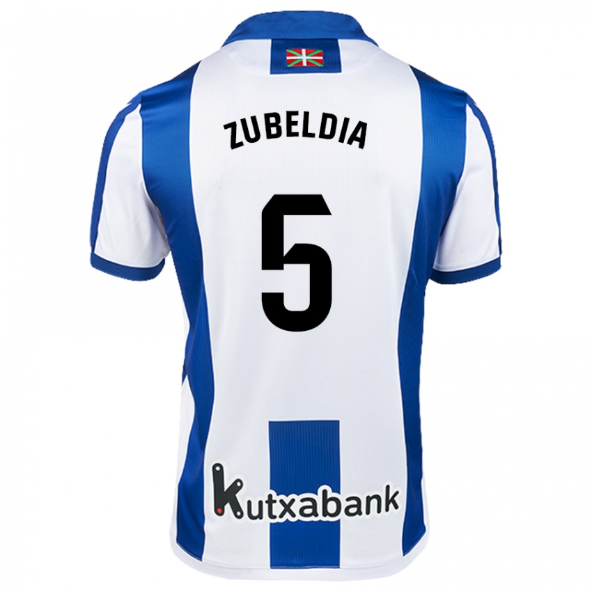 Niño Camiseta Igor Zubeldia #5 Blanco Azul 1ª Equipación 2024/25 La Camisa Argentina