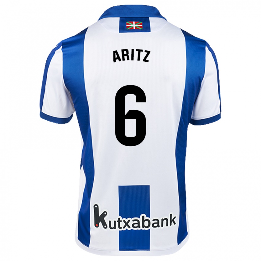 Niño Camiseta Aritz Elustondo #6 Blanco Azul 1ª Equipación 2024/25 La Camisa Argentina