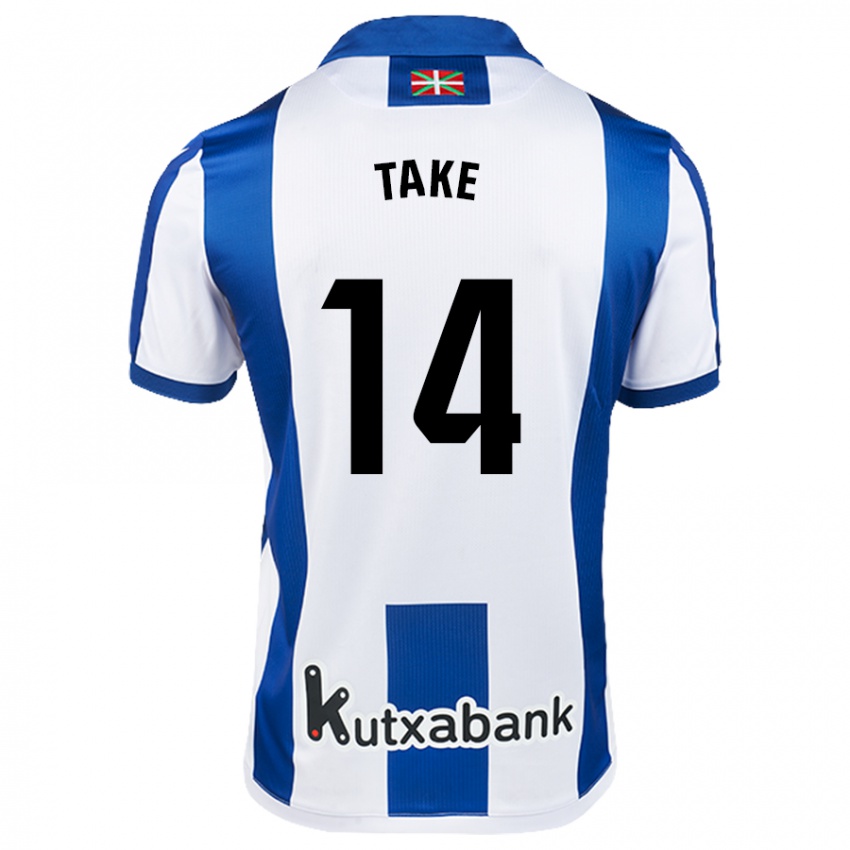 Niño Camiseta Takefusa Kubo #14 Blanco Azul 1ª Equipación 2024/25 La Camisa Argentina