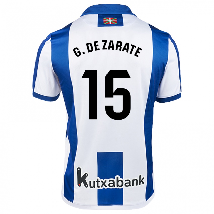 Niño Camiseta Urko González De Zarate #15 Blanco Azul 1ª Equipación 2024/25 La Camisa Argentina